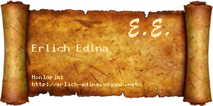 Erlich Edina névjegykártya